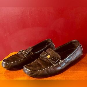 Cole Haan Women’s Leather Brown Loafers Flats Shoes Bow Size 8.5AA Narrow
